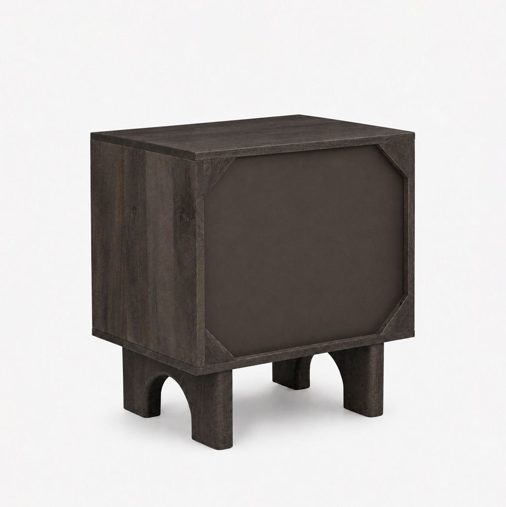 Moss Mango Wood Bedside Table | Walnut
