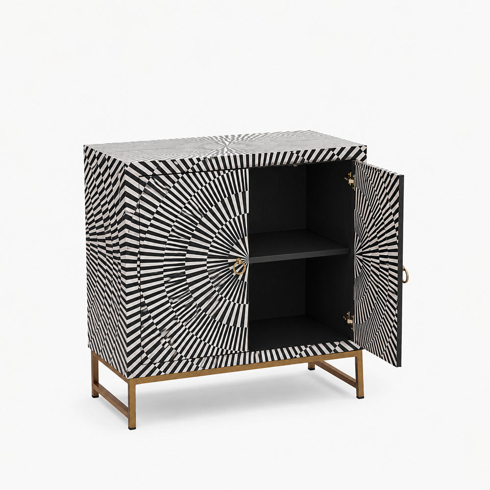 Onyx Bone Inlay Cabinet | Black
