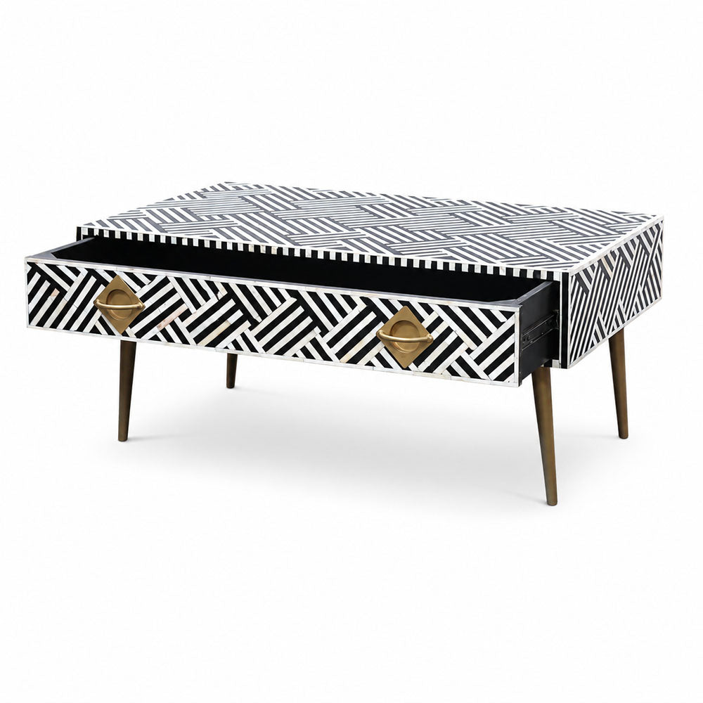 Cami Bone Inlay Coffee Table | Black
