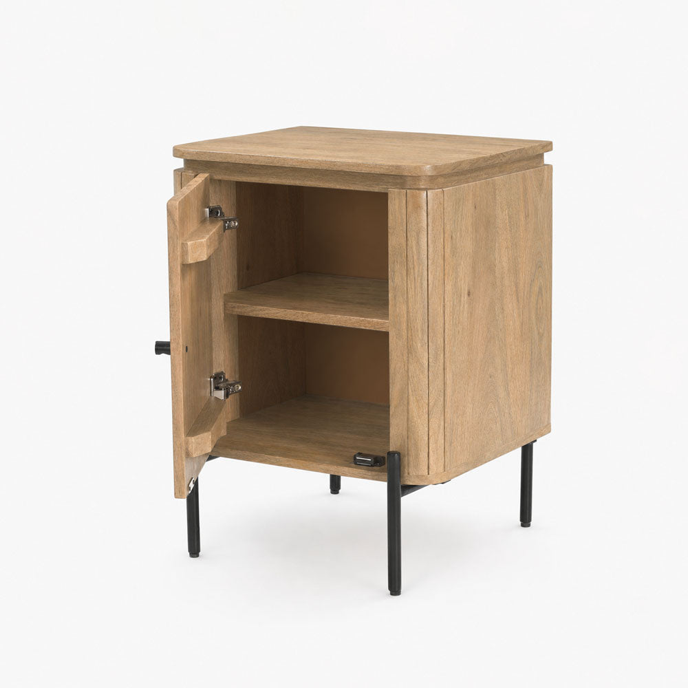 Bess Mango Wood Bedside Table | Natural