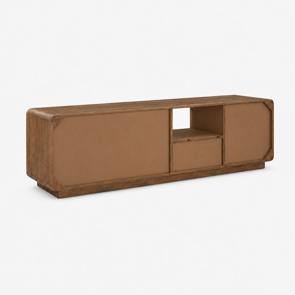 Lux Mango Wood Media Unit | Brown