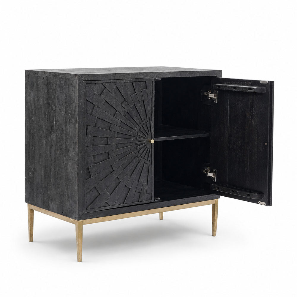 Brio Mango Wood Cabinet | Charcoal