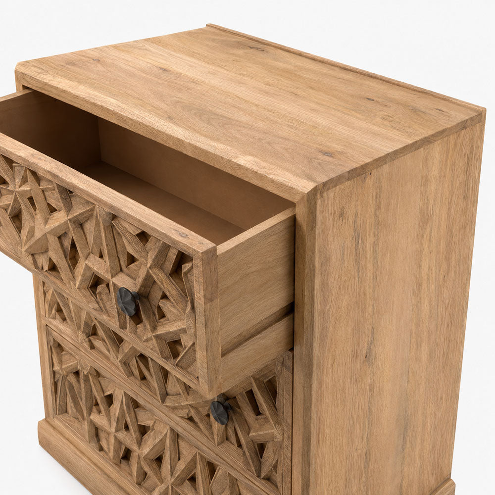 Nyla Mango Wood Drawer Chest | Natural