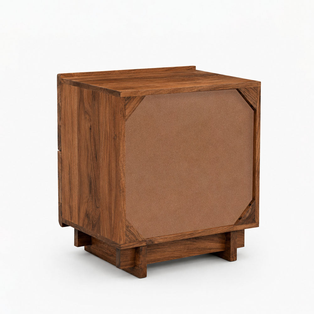 Cedar Acacia Wood Bedside Table | Brown
