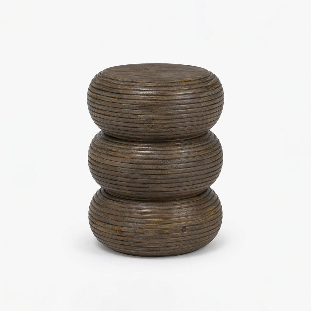 Lyra Acacia Wood Side Table | Shaped Wooden | Walnut