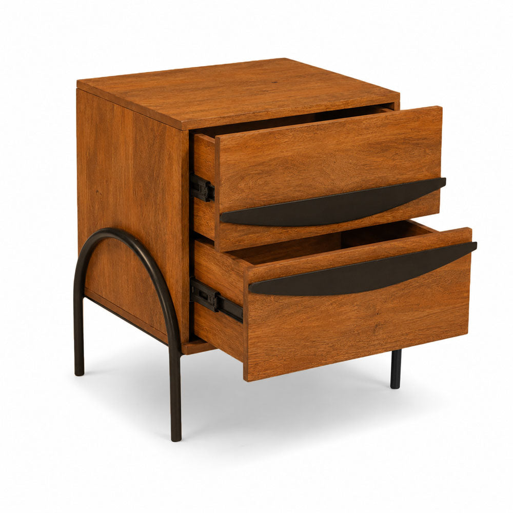 Dalton Mango Wood Bedside Table | Honey