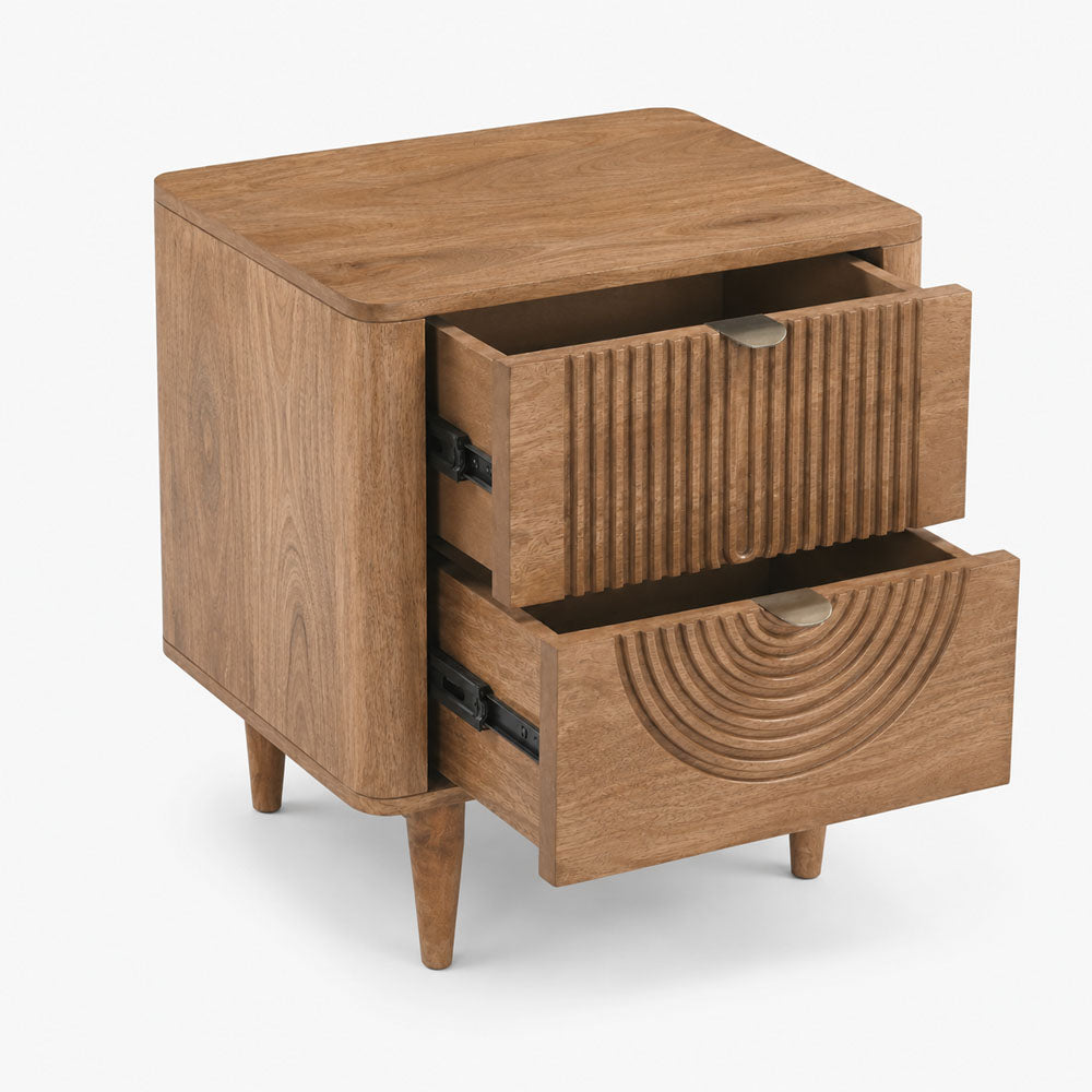 Aviso Mango Wood Bedside Table | Honey
