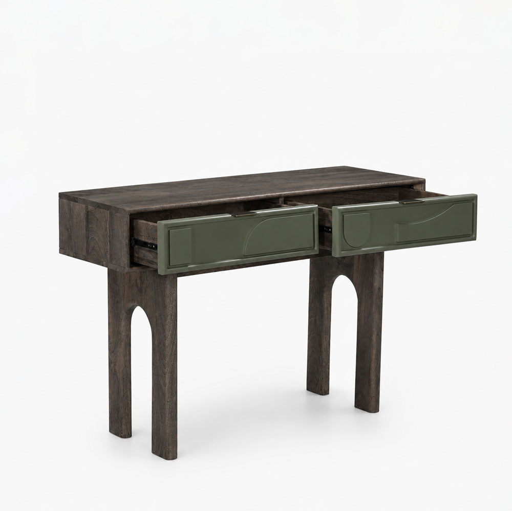 Moss Mango Wood Console | Walnut