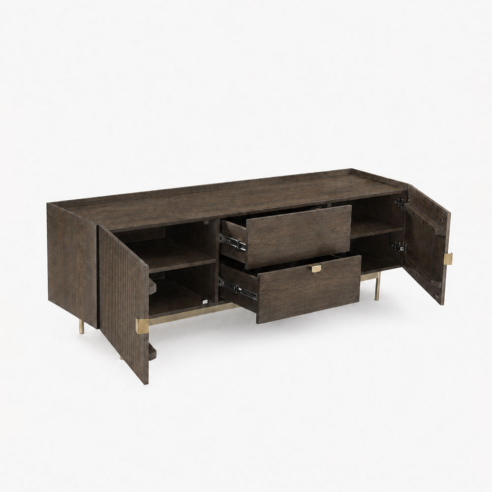 Tessa Mango Wood Media Unit | Walnut
