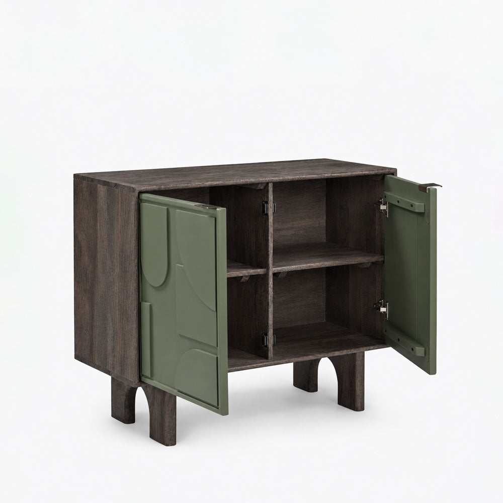 Moss Mango Wood Cabinet | Sage Green