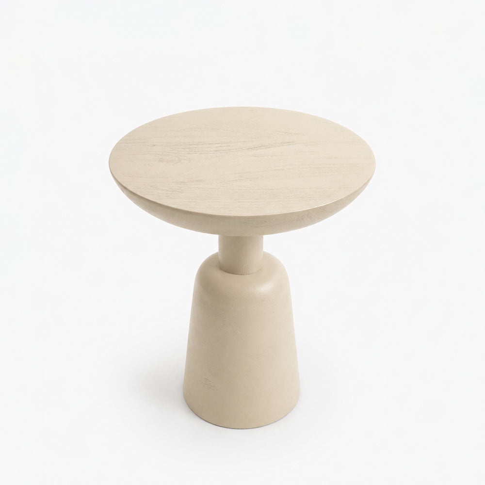 Nola Acacia Wood Side Table | Cream