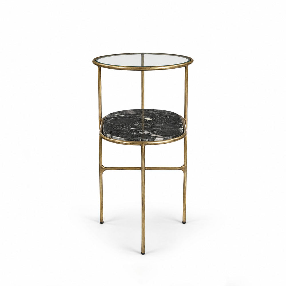 Thiago Marble Side Table | Black