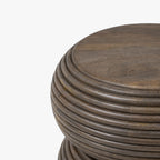 Lyra Acacia Wood Side Table | Shaped Wooden | Walnut
