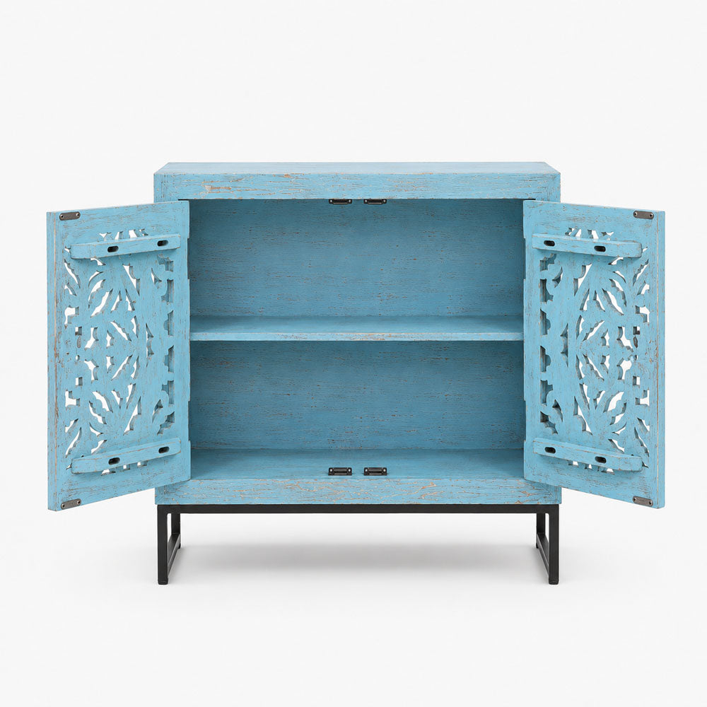 Sirena Mango Wood Cabinet | Blue Wash