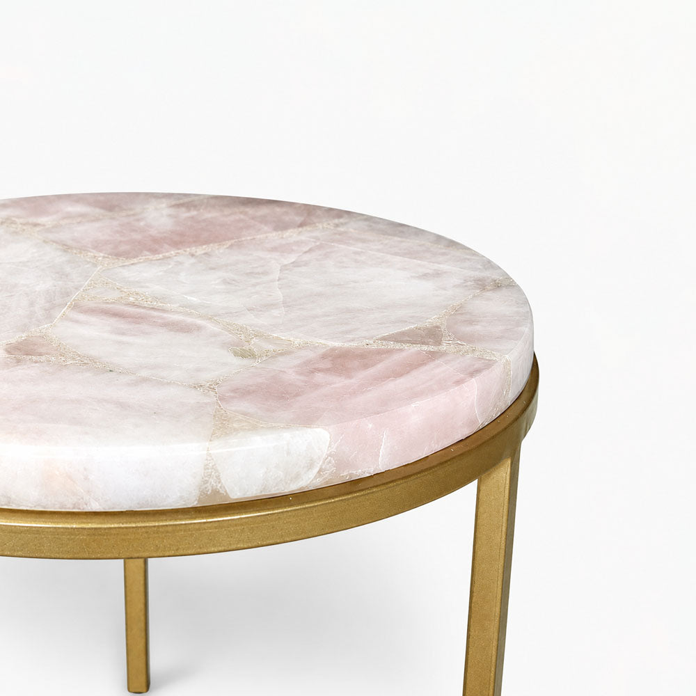 Rosara Agate Side Table | White
