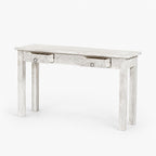 Elina Mango Wood Console Table | White