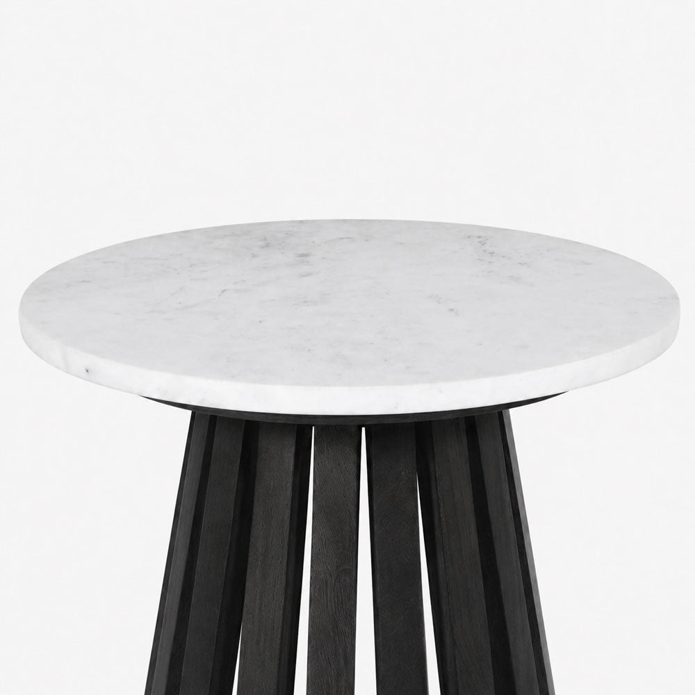 Flavia Marble Side Table | Walnut