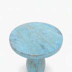 Amos Mango Wood Side Table | Blue Wash