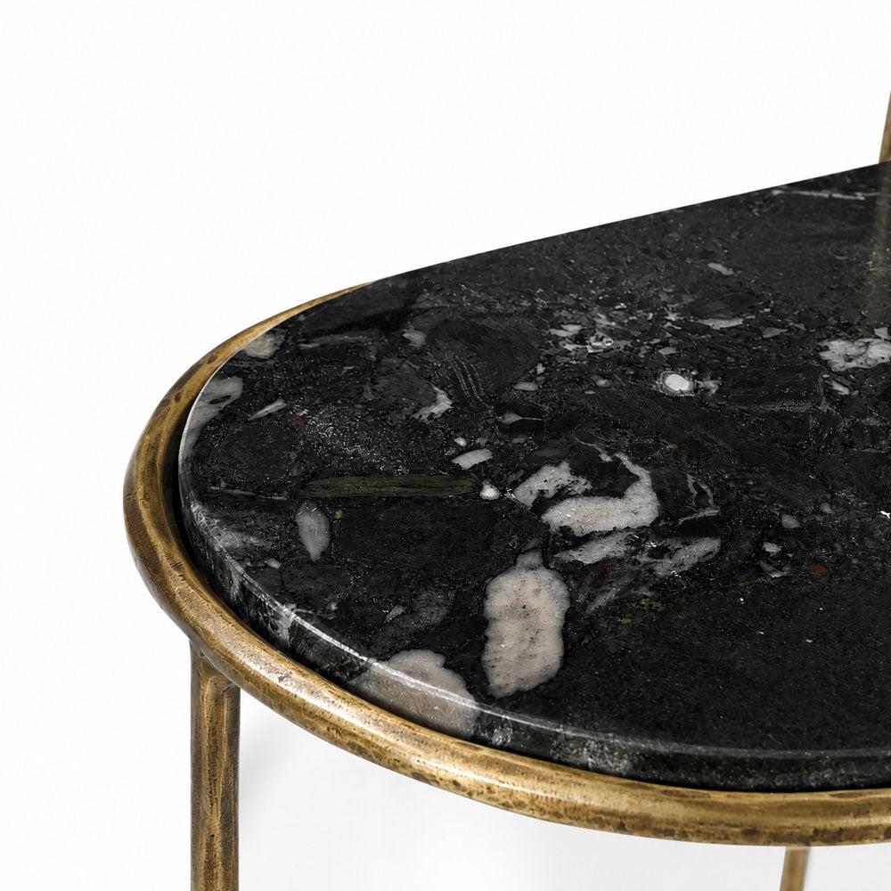 Thiago Marble Side Table | Black