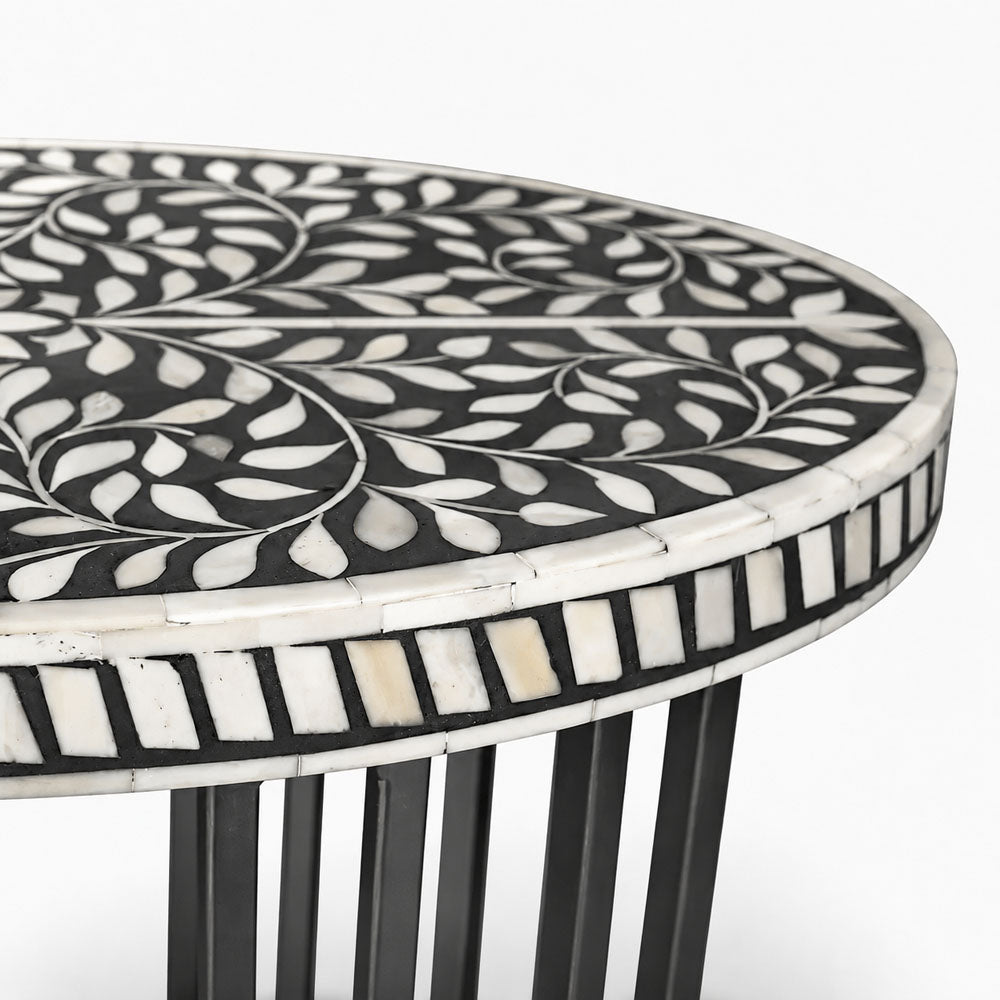 Maren Bone Inlay Side Table | Grey