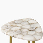 Corin Agate Side Table | White