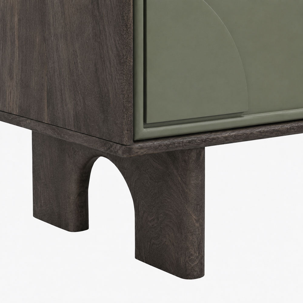 Moss Mango Wood Bedside Table | Walnut