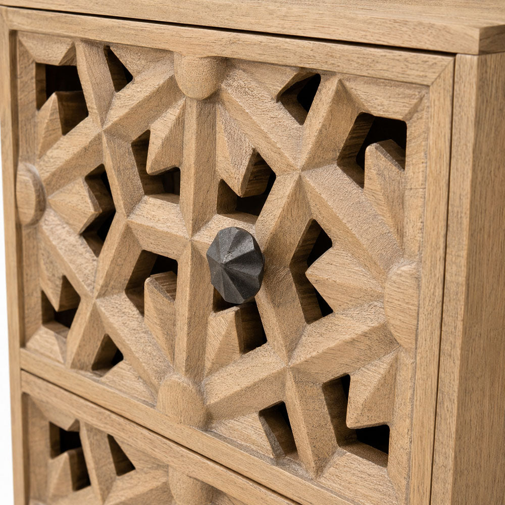 Nyla Mango Wood Drawer Chest | Natural
