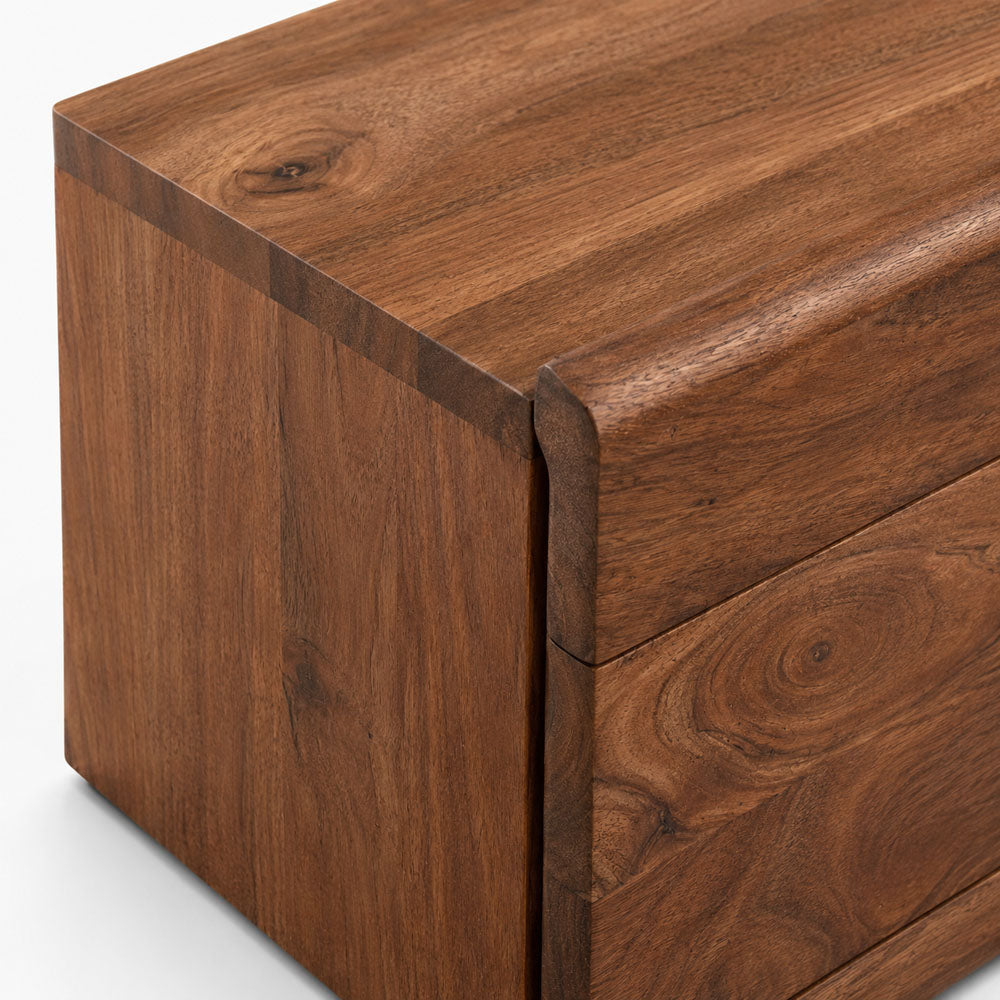 Cedar Acacia Wood Bedside Table | Brown