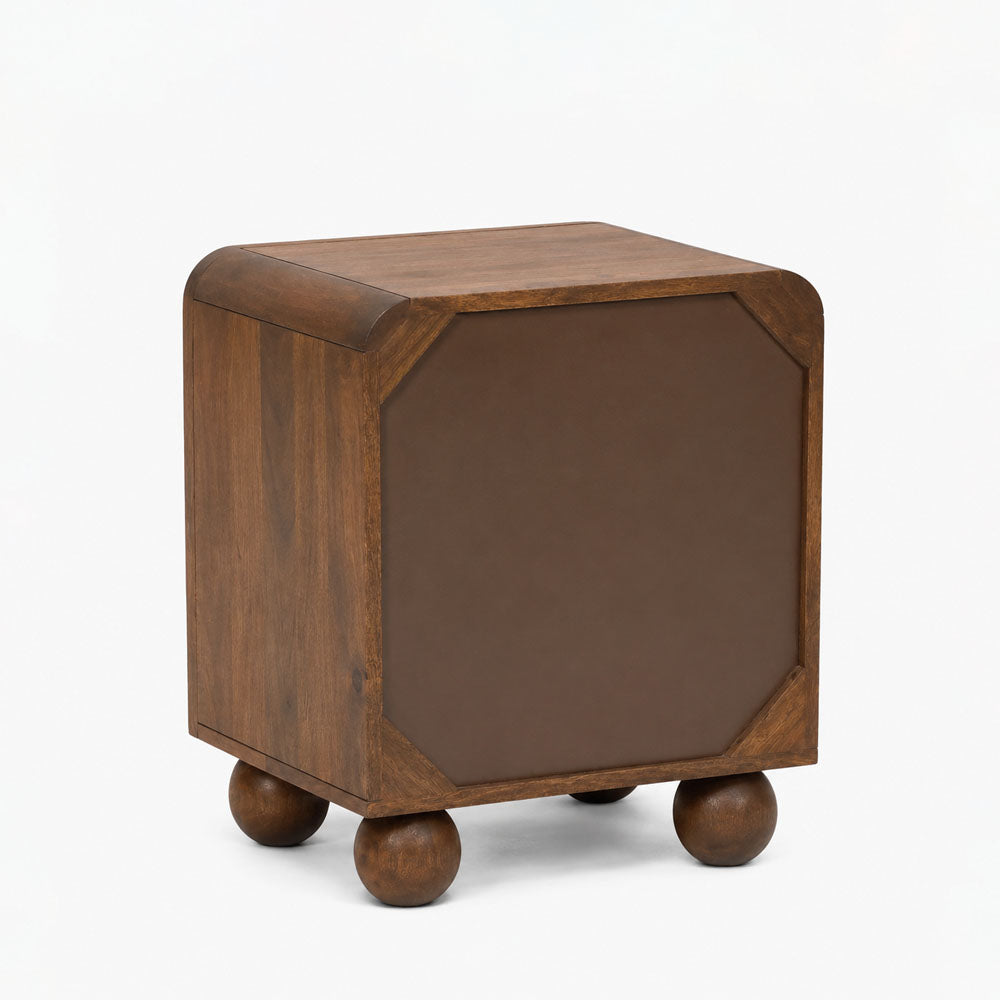 Myra Mango Wood Bedside Table | Walnut