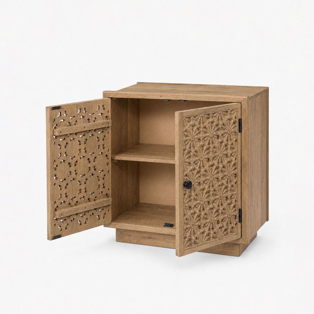 Nyla Mango Wood Cabinet | Natural