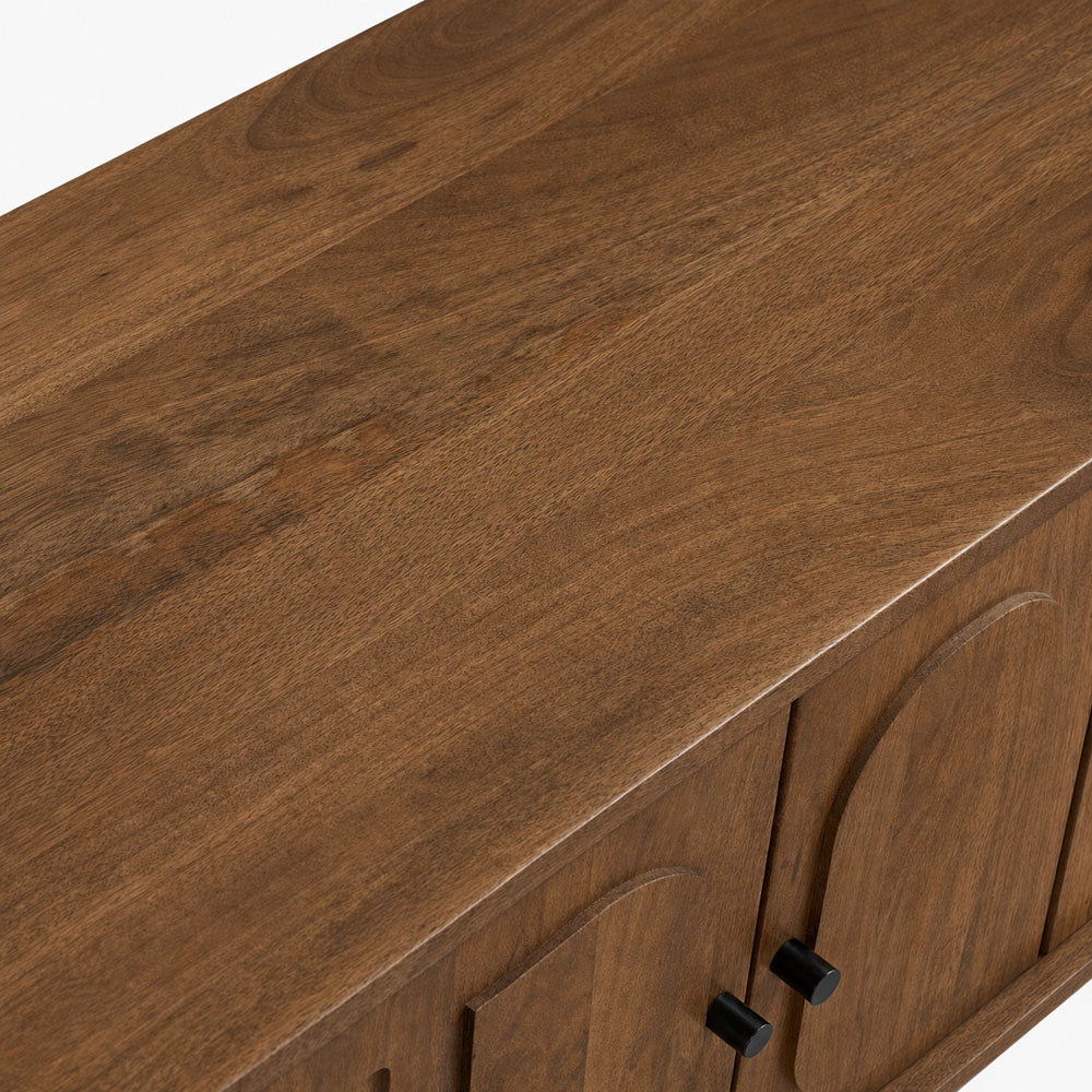 Lux Mango Wood Media Unit | Brown