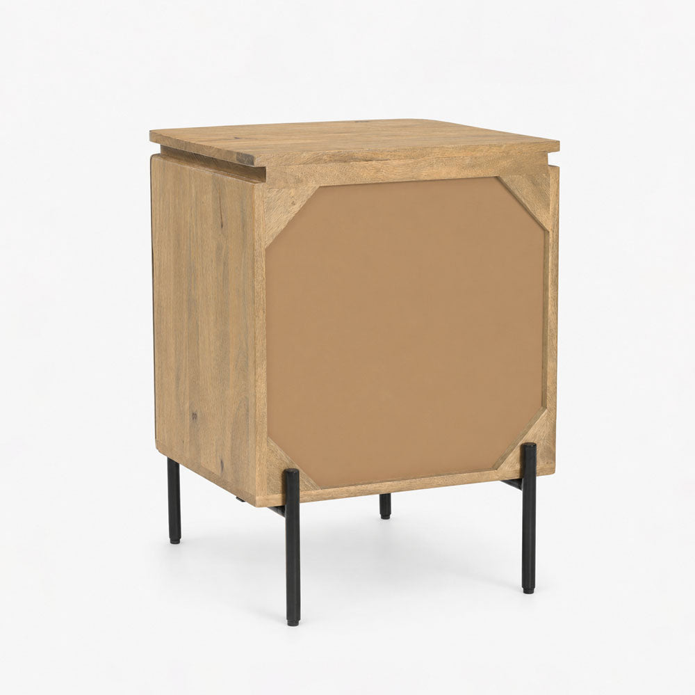 Bess Mango Wood Bedside Table | Natural