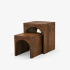 Sam Mango Wood Side Table | Set of 2 | Brown