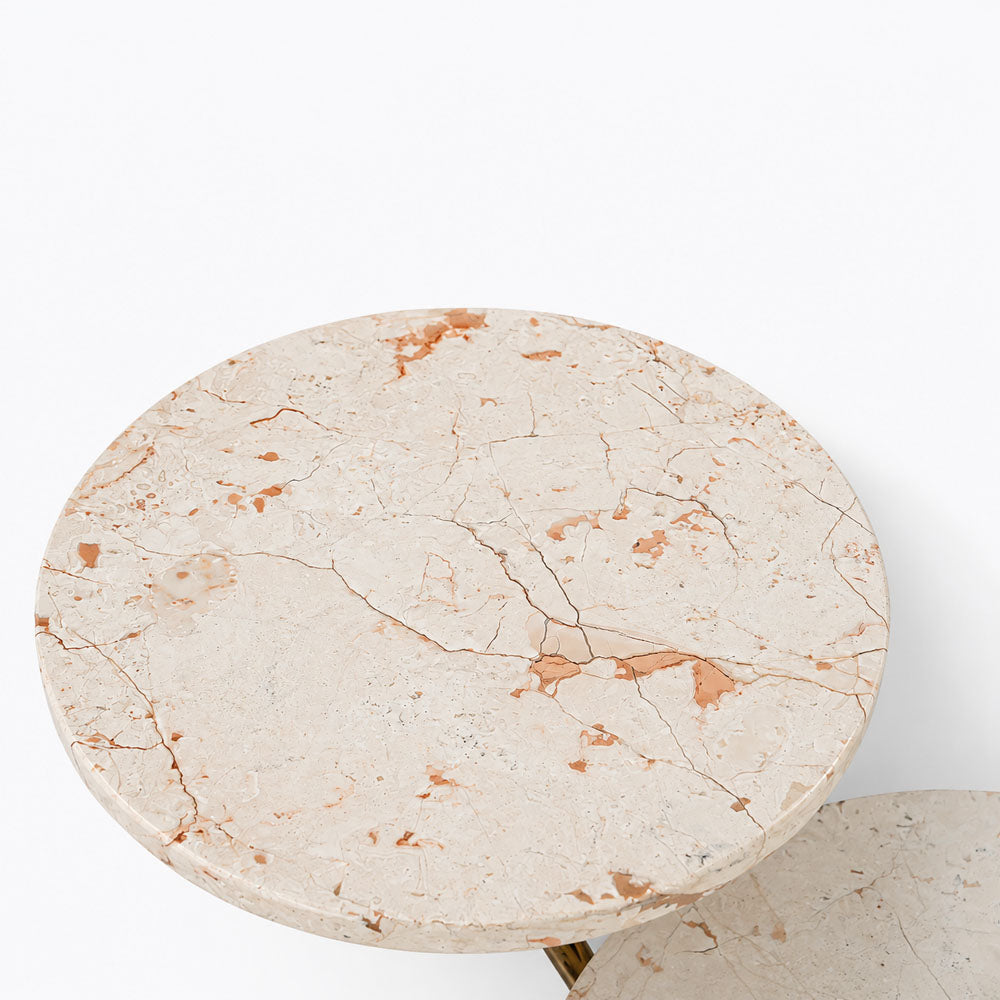 Gale Marble Side Table | Cream