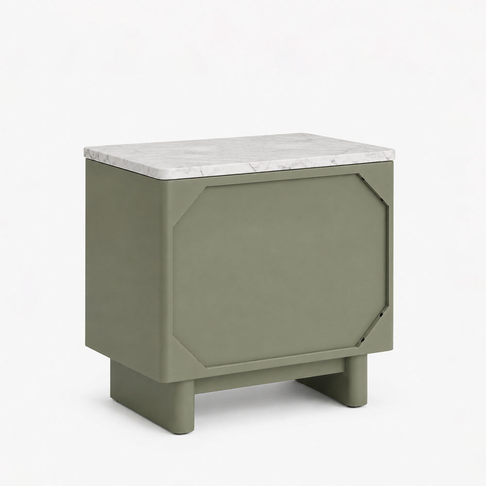 Klaus Mango Wood Bedside Table | Green