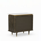 Celine Mango Wood Cabinet | Walnut | Door Marble Top Cabinet