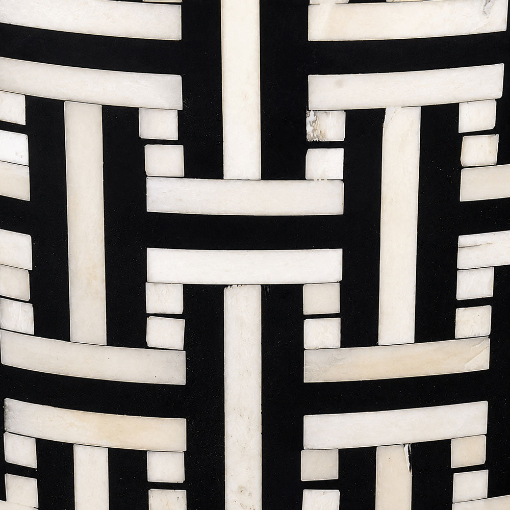 Ivy Bone Inlay Side Table | Black