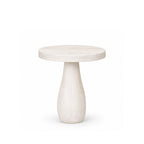 Fern Acacia Wood Side Table | White