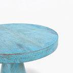 Amos Mango Wood Side Table | Blue Wash