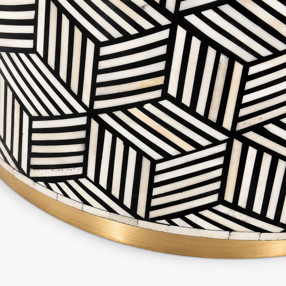 Brea Bone Inlay Side Table | Black