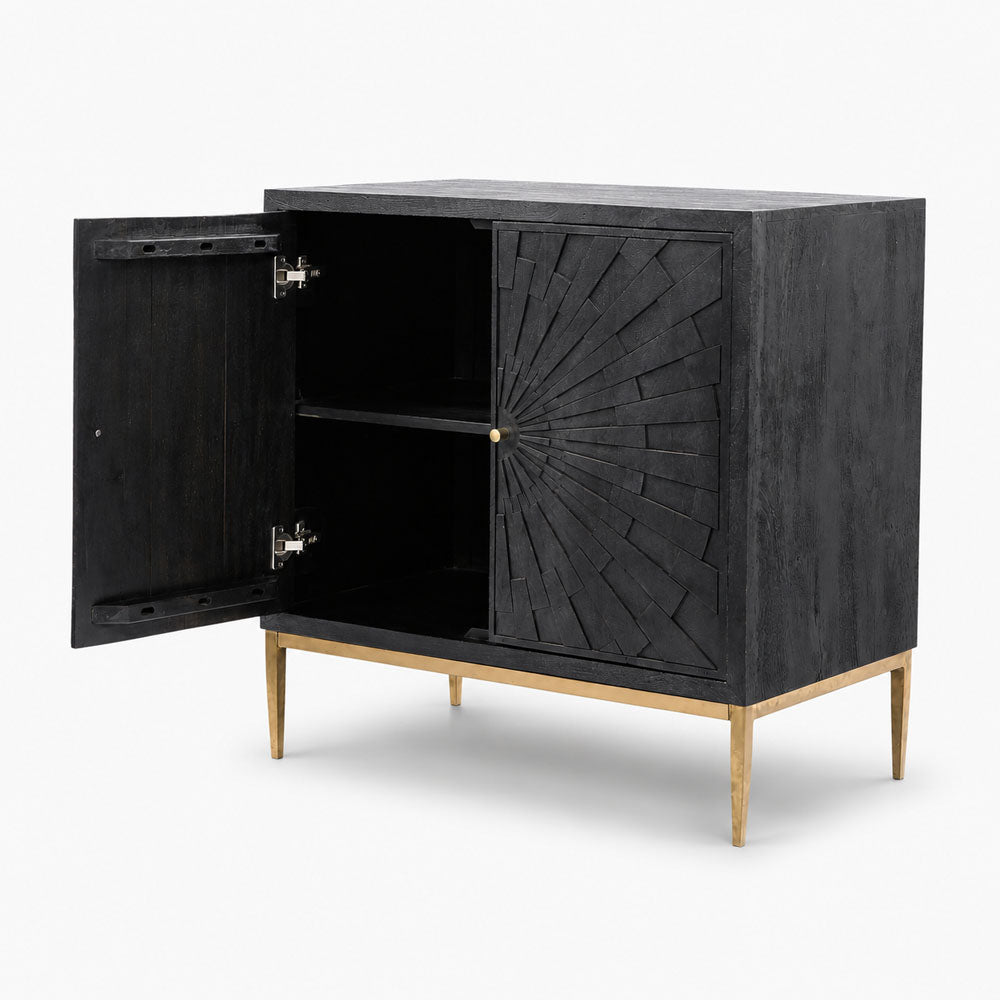 Brio Mango Wood Cabinet | Charcoal