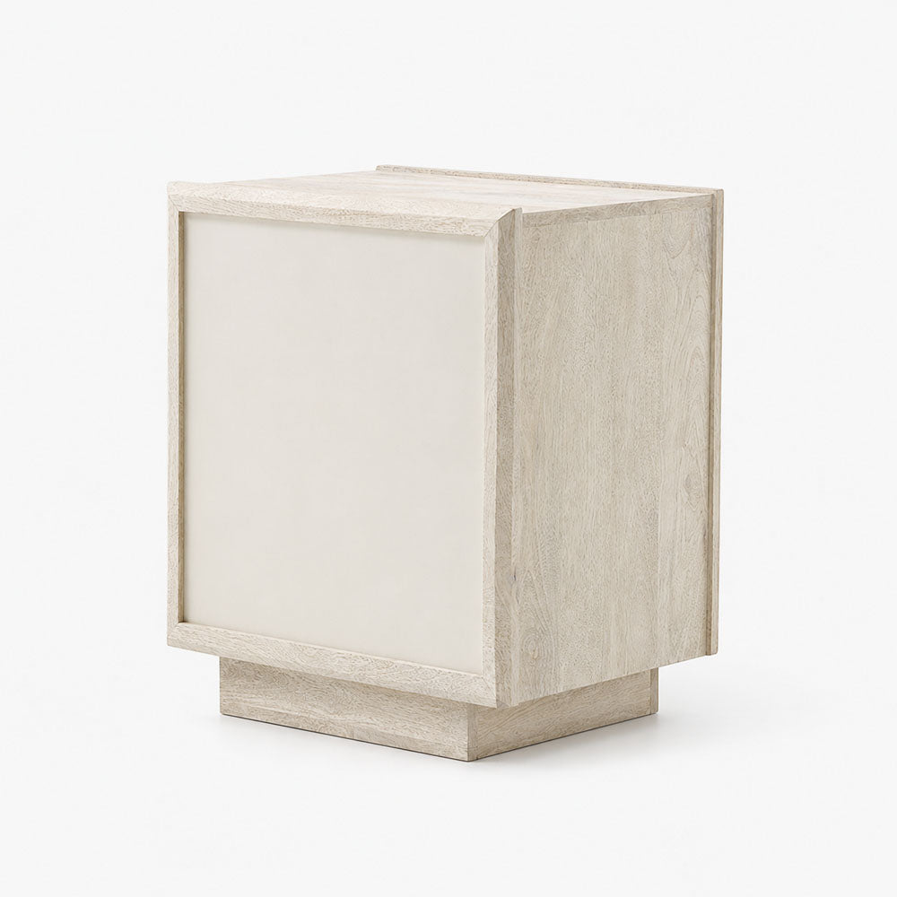 Serenity Mango Wood Bedside Table | White