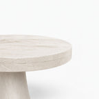 Fern Acacia Wood Side Table | White