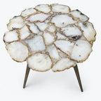 Tom Acacia Wood Side Table | White