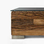 Caleb Reclaimed Wood Coffee Table | Natural | With Glass Top