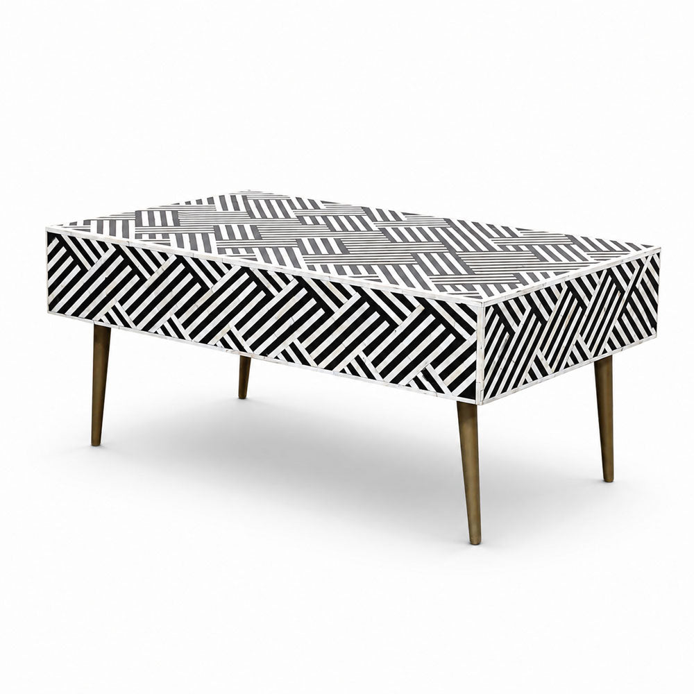 Cami Bone Inlay Coffee Table | Black