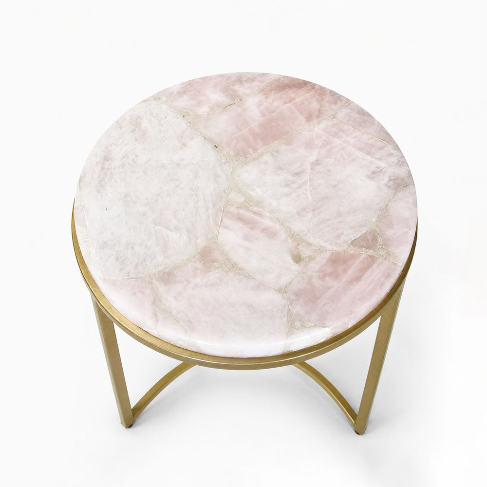 Rosara Agate Side Table | White