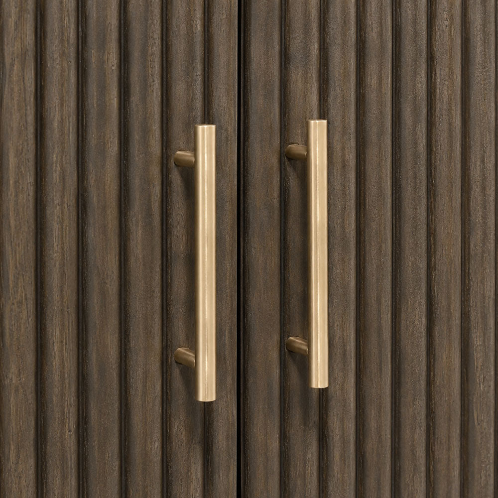 Celine Mango Wood Cabinet | Walnut | Door Marble Top Cabinet