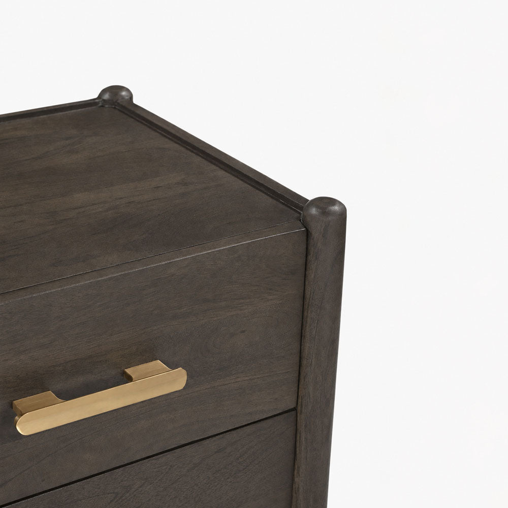 Molly Mango Wood Bedside Table | Walnut