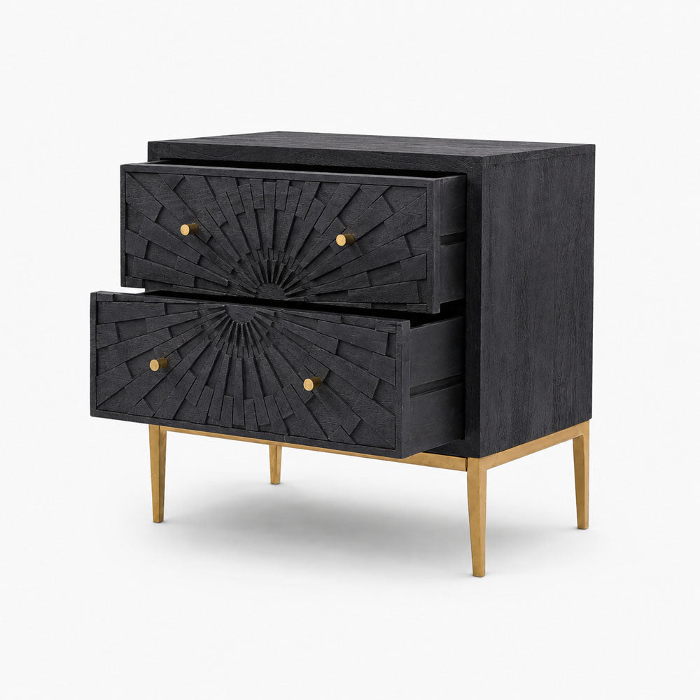 Alora Mango Wood Wooden Chest | Charcoal